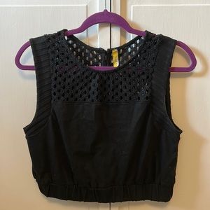 Free People Size S Black Sleeveless Shirt